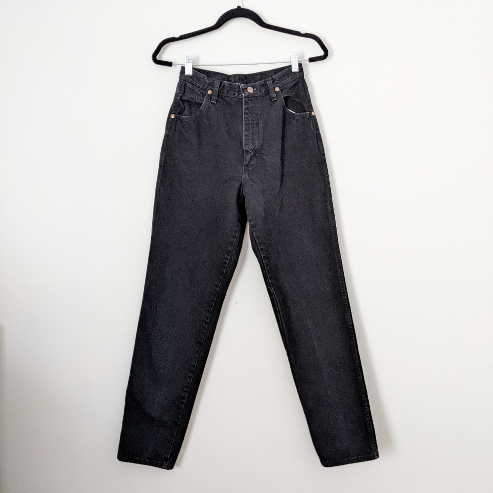 Vintage Wrangler Western Black High Waist Tapered Leg Jeans Womens 26/27 x 31